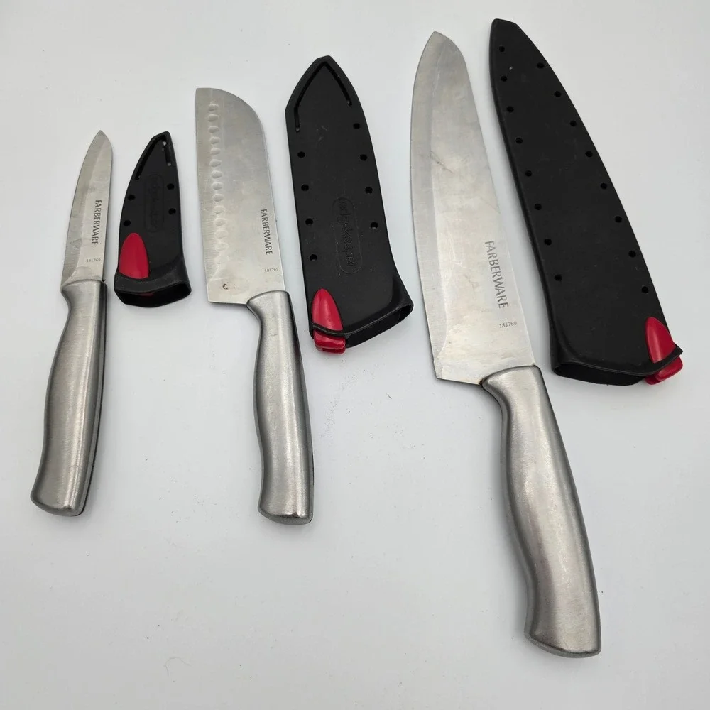 Farberware EdgeKeeper 3pc Stainless Steel Knife Set 18L769 Self Sharpening